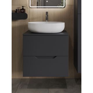Тумба с раковиной Orange Лайн Li-60TugMDF+B05-520W 60 см графит матовый