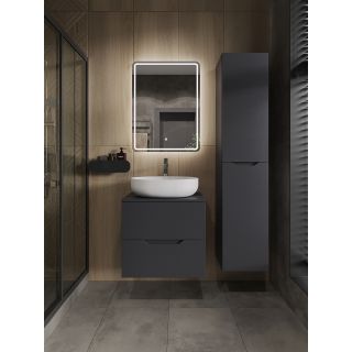 Тумба с раковиной Orange Лайн Li-60TugMDF+B05-520W 60 см графит матовый