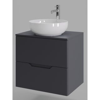 Тумба с раковиной Orange Лайн Li-60TugMDF+B07-420W 60 см графит матовый