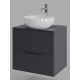 Тумба с раковиной Orange Лайн Li-60TugMDF+B07-420W 60 см графит матовый