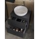 Тумба с раковиной Orange Лайн Li-60TugMDF+B07-420W 60 см графит матовый