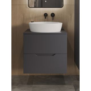 Тумба с раковиной Orange Лайн Li-60TugMDF+B07-500W 60 см графит матовый