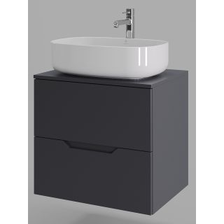 Тумба с раковиной Orange Лайн Li-60TugMDF+B07-540W 60 см графит матовый