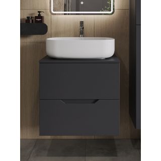 Тумба с раковиной Orange Лайн Li-60TugMDF+B07-540W 60 см графит матовый