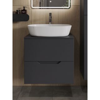 Тумба с раковиной Orange Лайн Li-60TugMDF+B08-500W 60 см графит матовый