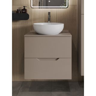 Тумба с раковиной Orange Лайн Li-60TuLMDF+B07-420W 60 см латте матовый