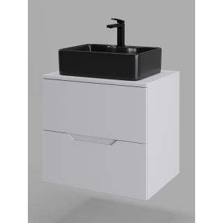 Тумба с раковиной Orange Лайн Li-60TuwMDF+B01-475MB 60 см белый матовый/чёрный матовый