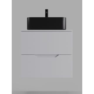 Тумба с раковиной Orange Лайн Li-60TuwMDF+B02-460MB 60 см белый матовый/чёрный матовый