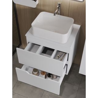 Тумба с раковиной Orange Лайн Li-60TuwMDF+B02-460W 60 см белый матовый