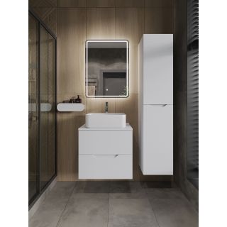 Тумба с раковиной Orange Лайн Li-60TuwMDF+B02-460W 60 см белый матовый
