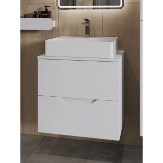 Тумба с раковиной Orange Лайн Li-60TuwMDF+B04-500W 60 см белый матовый
