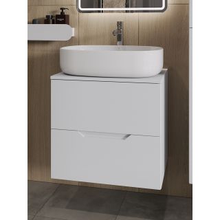Тумба с раковиной Orange Лайн Li-60TuwMDF+B04-600W 60 см белый матовый