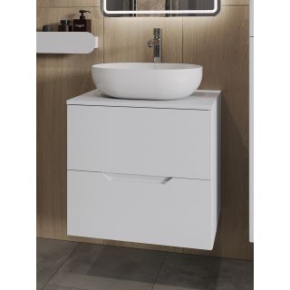 Тумба с раковиной Orange Лайн Li-60TuwMDF+B05-480W 60 см белый матовый