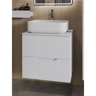 Тумба с раковиной Orange Лайн Li-60TuwMDF+B05-500W 60 см белый матовый