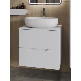 Тумба с раковиной Orange Лайн Li-60TuwMDF+B05-520W 60 см белый матовый