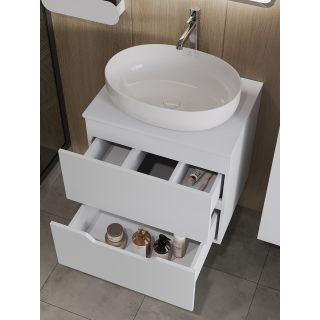 Тумба с раковиной Orange Лайн Li-60TuwMDF+B05-520W 60 см белый матовый