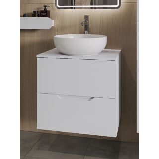 Тумба с раковиной Orange Лайн Li-60TuwMDF+B07-420W 60 см белый матовый