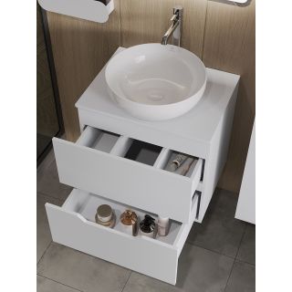 Тумба с раковиной Orange Лайн Li-60TuwMDF+B07-420W 60 см белый матовый