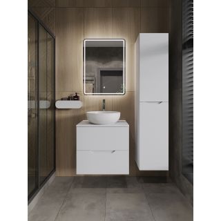 Тумба с раковиной Orange Лайн Li-60TuwMDF+B07-420W 60 см белый матовый