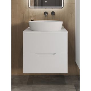 Тумба с раковиной Orange Лайн Li-60TuwMDF+B07-500W 60 см белый матовый