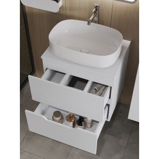 Тумба с раковиной Orange Лайн Li-60TuwMDF+B07-540W 60 см белый матовый