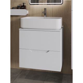 Тумба с раковиной Orange Лайн Li-60TuwMDF+B07-600W 60 см белый матовый