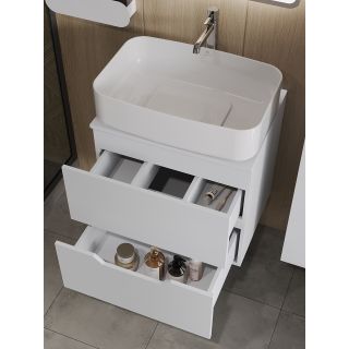 Тумба с раковиной Orange Лайн Li-60TuwMDF+B07-600W 60 см белый матовый