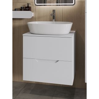 Тумба с раковиной Orange Лайн Li-60TuwMDF+B08-500W 60 см белый матовый