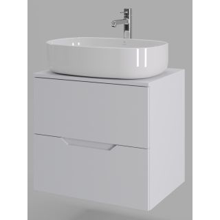Тумба с раковиной Orange Лайн Li-60TuwMDF+B08-600W 60 см белый матовый