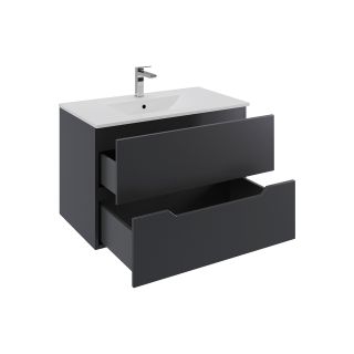 Тумба с раковиной Orange Лайн Li-70Tub+Ra 70 см чёрный матовый