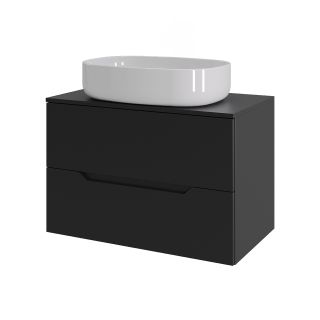 Тумба с раковиной Orange Лайн Li-70TubMDF+B04-600W 70 см чёрный матовый