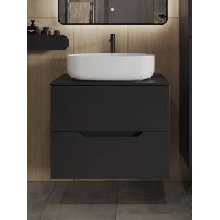 Тумба с раковиной Orange Лайн Li-70TubMDF+B07-540W 70 см чёрный матовый