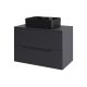 Тумба с раковиной Orange Лайн Li-70TugMDF+B01-475MB 70 см графит матовый/чёрный матовый