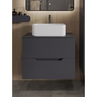 Тумба с раковиной Orange Лайн Li-70TugMDF+B02-460W 70 см графит матовый