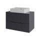 Тумба с раковиной Orange Лайн Li-70TugMDF+B04-500W 70 см графит матовый
