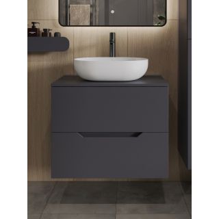 Тумба с раковиной Orange Лайн Li-70TugMDF+B05-480W 70 см графит матовый