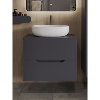 Тумба с раковиной Orange Лайн Li-70TugMDF+B05-520W 70 см графит матовый