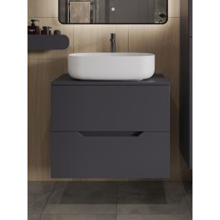 Тумба с раковиной Orange Лайн Li-70TugMDF+B07-540W 70 см графит матовый