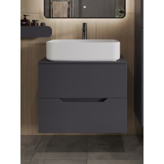 Тумба с раковиной Orange Лайн Li-70TugMDF+B07-600W 70 см графит матовый