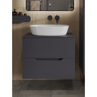Тумба с раковиной Orange Лайн Li-70TugMDF+B08-500W 70 см графит матовый