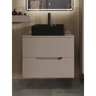Тумба с раковиной Orange Лайн Li-70TuLMDF+B01-475MB 70 см латте матовый/чёрный матовый