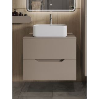Тумба с раковиной Orange Лайн Li-70TuLMDF+B02-460W 70 см латте матовый
