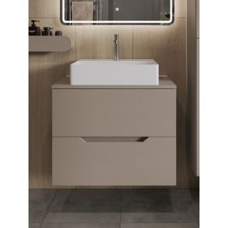 Тумба с раковиной Orange Лайн Li-70TuLMDF+B04-500W 70 см латте матовый
