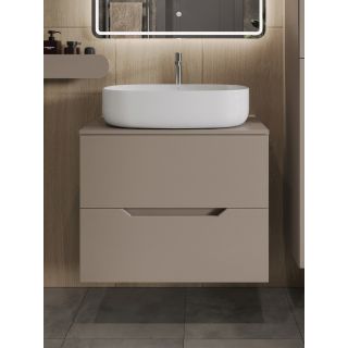 Тумба с раковиной Orange Лайн Li-70TuLMDF+B04-600W 70 см латте матовый