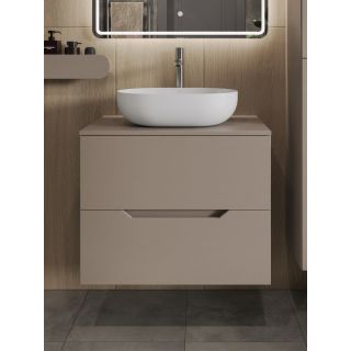 Тумба с раковиной Orange Лайн Li-70TuLMDF+B05-480W 70 см латте матовый