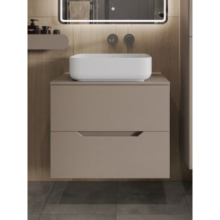 Тумба с раковиной Orange Лайн Li-70TuLMDF+B05-500W 70 см латте матовый