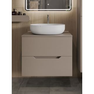 Тумба с раковиной Orange Лайн Li-70TuLMDF+B05-520W 70 см латте матовый