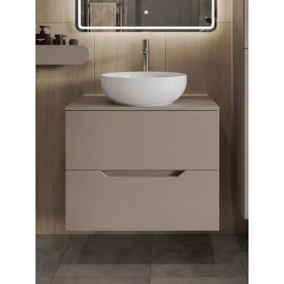 Тумба с раковиной Orange Лайн Li-70TuLMDF+B07-420W 70 см латте матовый