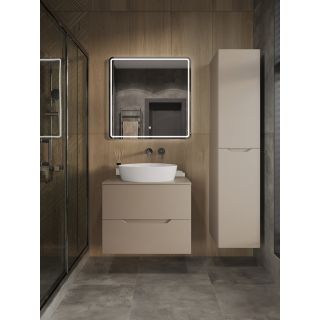 Тумба с раковиной Orange Лайн Li-70TuLMDF+B07-500W 70 см латте матовый