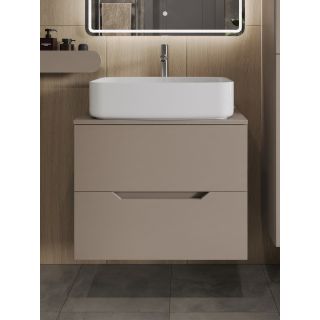 Тумба с раковиной Orange Лайн Li-70TuLMDF+B07-600W 70 см латте матовый